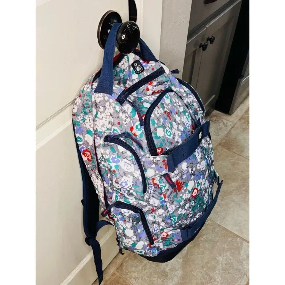 Burton Distortion 29L Backpack Floral Chambray School Skate Snowboarding EUC